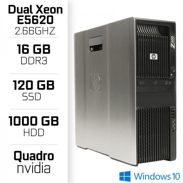 HP Z600 Workstation DUAL XEON E5620 + 16GB + SSD 120GB + HDD 1TB PC Professionnels Hewlett-Packard, Ultra Pc Gamer Maroc