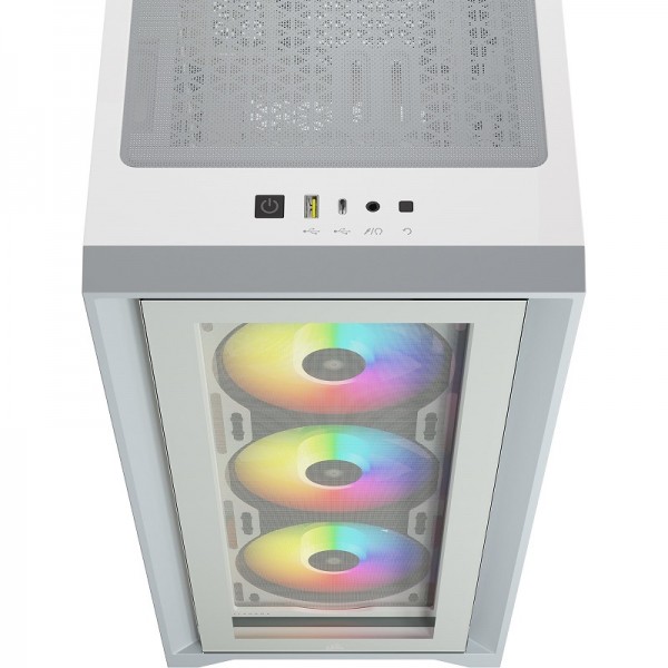 Corsair iCUE 4000X RGB Tempered Glass (Blanc) Boitiers PC Corsair, Ultra Pc Gamer Maroc