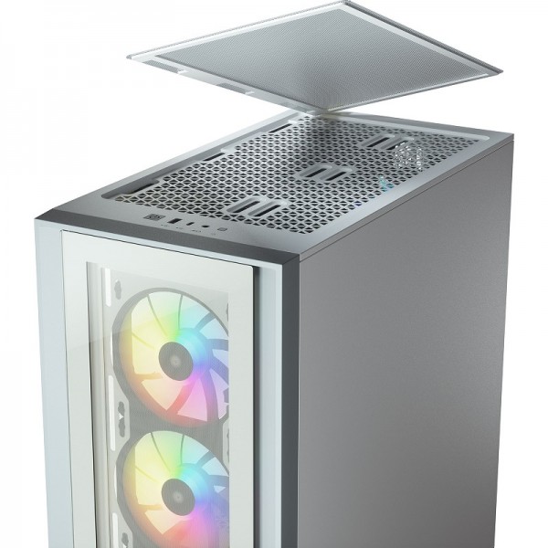 Corsair iCUE 4000X RGB Tempered Glass (Blanc) Boitiers PC Corsair, Ultra Pc Gamer Maroc