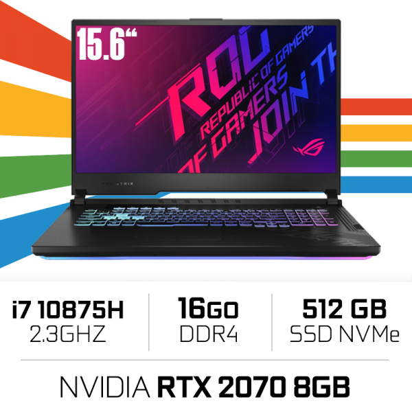Asus ROG G512L-HN087 Intel i7-10875H/16GB/512GB SSD/RTX2070/15.6" 144hz PC Portables Gamer ASUS, Ultra Pc Gamer Maroc