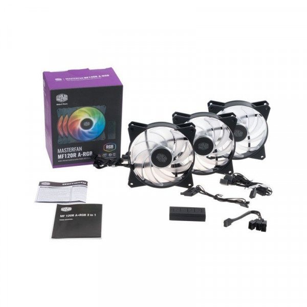 Cooler Master MasterFan MF120R ARGB 120mm 3in1 (Pack+contrôleur) Ventilateurs boîtier Cooler Master, Ultra Pc Gamer Maroc