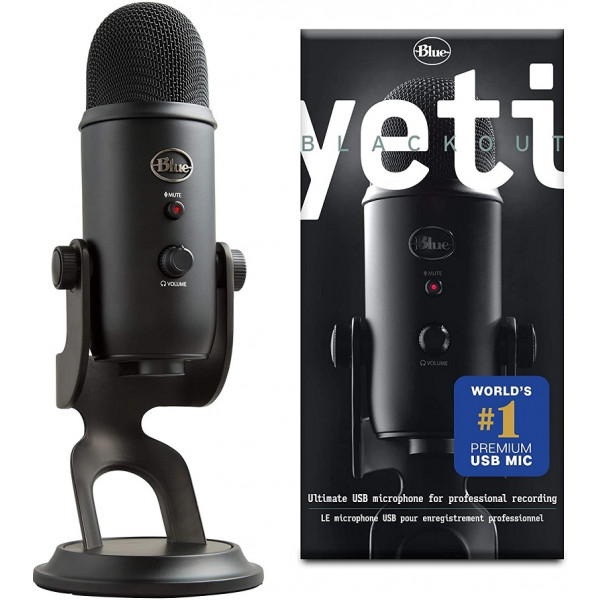 Blue Microphones Yeti Blackout Microphones Blue Microphones, Ultra Pc Gamer Maroc