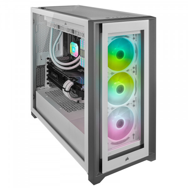 Corsair iCUE 5000X RGB Tempered Glass (Blanc) Boitiers PC Corsair, Ultra Pc Gamer Maroc