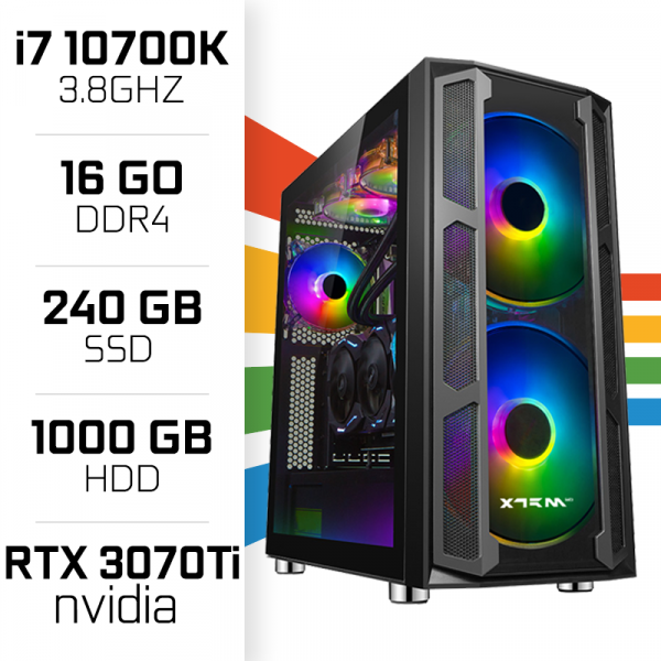 PC Gamer UltraPC i7 Overclock GEN10-VII 10700K/1TB+240SSD/16GB/RTX3070Ti PC Gamer Avancé , Ultra Pc Gamer Maroc