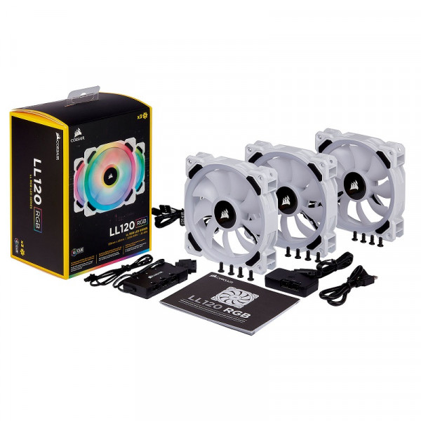 Corsair LL Series LL120 RGB Triple Pack Blanc Refroidissement Corsair, Ultra Pc Gamer Maroc