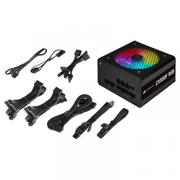 Corsair CX550F RGB 80PLUS Bronze (Noir) Alimentations PC Corsair, Ultra Pc Gamer Maroc