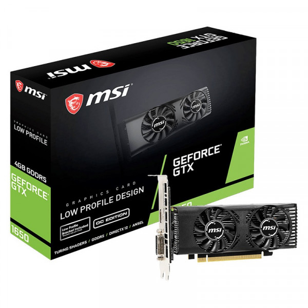 MSI GeForce GTX 1650 4GT Low Profile OC 4GB GDDR5 Cartes graphiques MSI, Ultra Pc Gamer Maroc