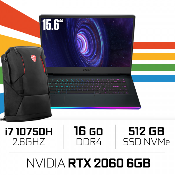 MSI GE66 Raider 10SE i7-10750H/16GB/512GB SSD/RTX2060 6GB/15.6'' 240Hz PC Portables Gamer MSI, Ultra Pc Gamer Maroc