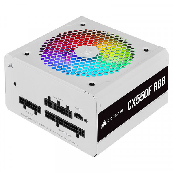Corsair CX550F RGB 80PLUS Bronze (Blanc) Alimentations PC Corsair, Ultra Pc Gamer Maroc