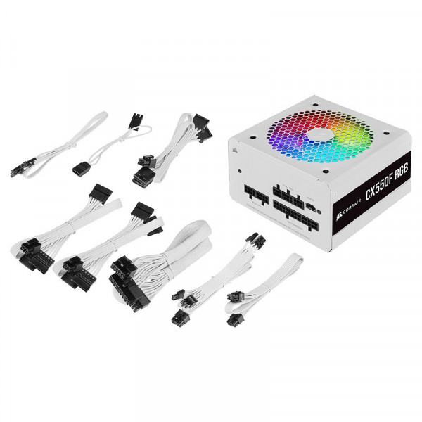 Corsair CX550F RGB 80PLUS Bronze (Blanc) Alimentations PC Corsair, Ultra Pc Gamer Maroc