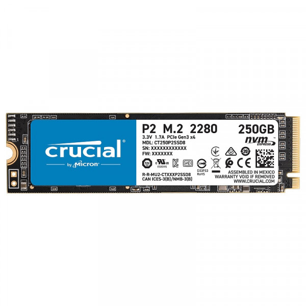 Crucial P2 M.2 PCIe NVMe 250GB Disques SSD Crucial, Ultra Pc Gamer Maroc
