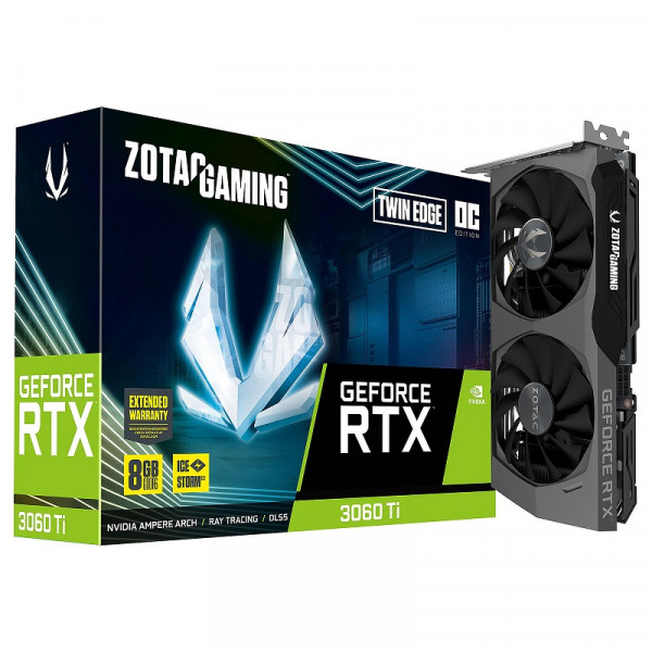 ZOTAC GeForce RTX 3060 Ti Twin Edge OC 8GB GDDR6 Cartes graphiques Zotac, Ultra Pc Gamer Maroc