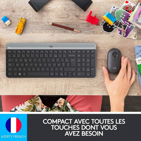 Logitech Desktop MK470 Sans-fil (AZERTY) Kits claviers/souris Logitech, Ultra Pc Gamer Maroc