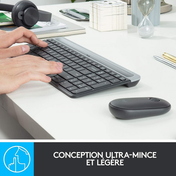 Logitech Desktop MK470 Sans-fil (AZERTY) Kits claviers/souris Logitech, Ultra Pc Gamer Maroc