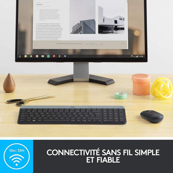 Logitech Desktop MK470 Sans-fil (AZERTY) Kits claviers/souris Logitech, Ultra Pc Gamer Maroc