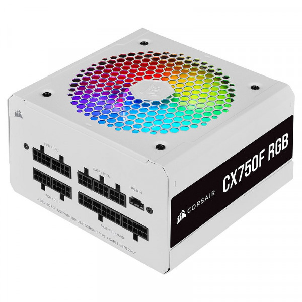 Corsair CX750F RGB 80PLUS Bronze (Blanc) Alimentations PC Corsair, Ultra Pc Gamer Maroc
