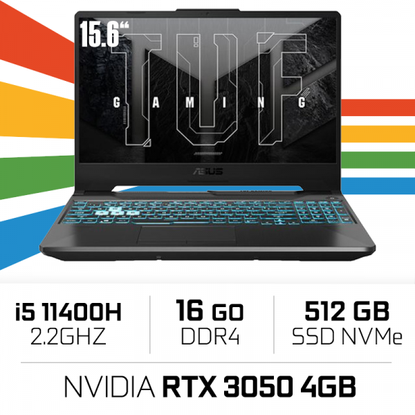 ASUS TUF F15 FX506HCB-HN148 Intel Core i5 11400H/16GB/512GB SSD/RTX3050 4GB/15.6'' 144Hz PC Portables Gamer ASUS, Ultra Pc Ga...