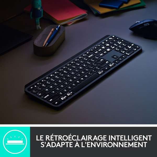 Logitech MX Keys Plus (Graphite) Claviers Logitech, Ultra Pc Gamer Maroc