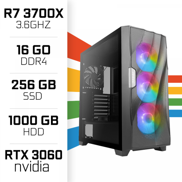 PC Gamer UltraPC Ryzen7 GEN3-III 3700X/1TB+256SSD/16GB/RTX3060 PC Gamer Avancé , Ultra Pc Gamer Maroc