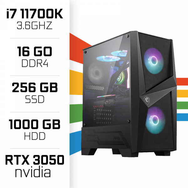 PC Gamer UltraPC i7 Overclock GEN11-I 11700K/1TB+256SSD/16GB/RTX3050 PC Gamer Avancé , Ultra Pc Gamer Maroc