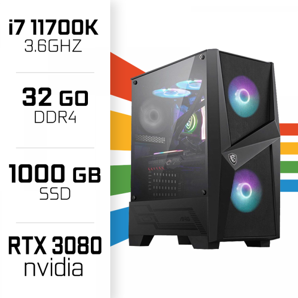 PC Gamer UltraPC i7 Overclock GEN11-VI 11700K/1TB SSD/32GB/RTX3080 PC Gamer Avancé , Ultra Pc Gamer Maroc