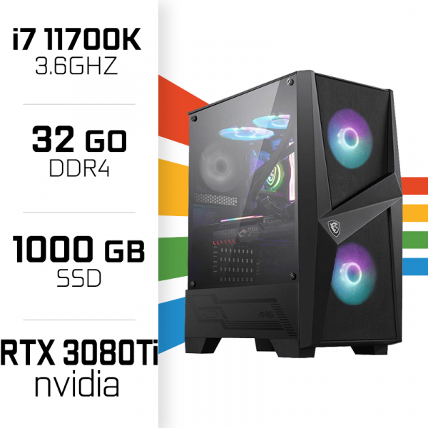 PC Gamer UltraPC i7 Overclock GEN11-VII 11700K/1TB SSD/32GB/RTX3080Ti PC Gamer Avancé , Ultra Pc Gamer Maroc