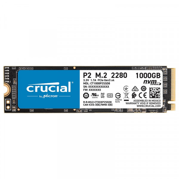 Crucial P2 M.2 PCIe NVMe 1TB Disques SSD Crucial, Ultra Pc Gamer Maroc