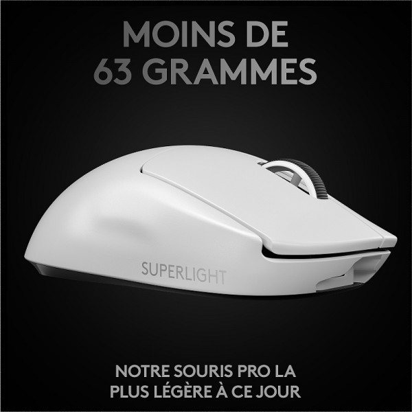Logitech G Wireless Gaming Pro X Superlight (Blanc) Souris Logitech, Ultra Pc Gamer Maroc
