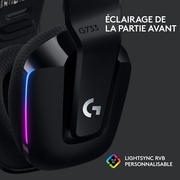 Logitech G733 Lightspeed Black Casques Logitech, Ultra Pc Gamer Maroc