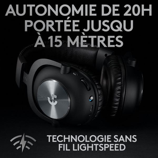 Logitech G Pro X Wireless Lightspeed Gaming Headset (Noir) Casques Logitech, Ultra Pc Gamer Maroc