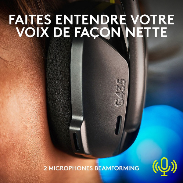 Logitech G G435 (Noir) Casques Logitech, Ultra Pc Gamer Maroc