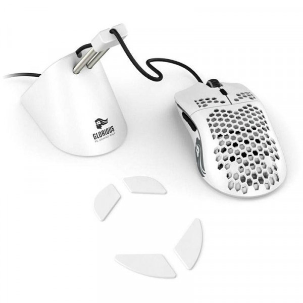 Glorious Model O Regular RGB (Blanc Mat) + Bungee + G-Skates Souris Glorious PC Gaming Race, Ultra Pc Gamer Maroc