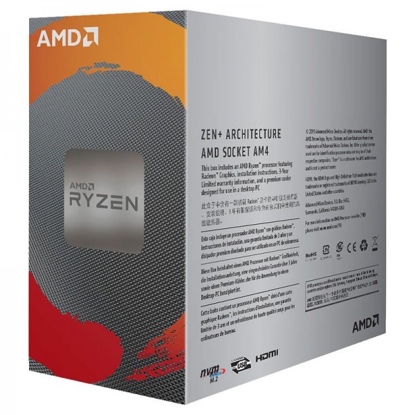 AMD Ryzen 3 3200G Wraith Stealth Edition (3.6 GHz / 4 GHz) BOX Processeurs AMD, Ultra Pc Gamer Maroc