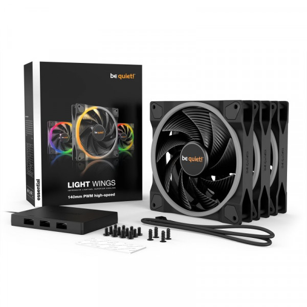 be quiet! Light Wings 140 mm PWM High Speed ARGB Triple Pack Refroidissement be quiet!, Ultra Pc Gamer Maroc