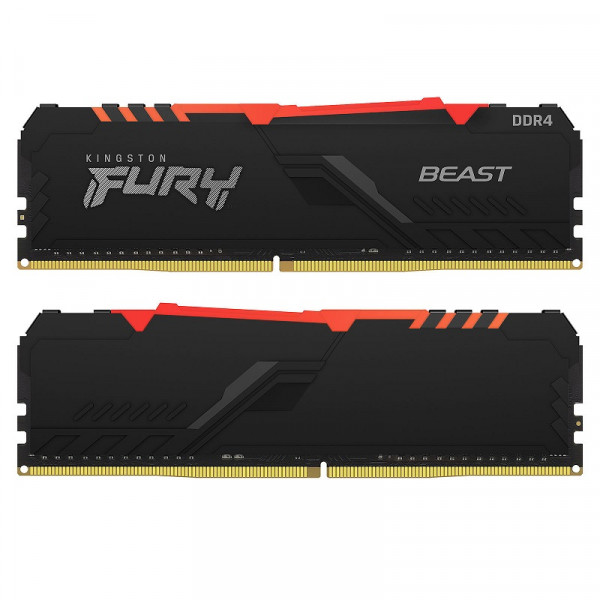Kingston FURY Beast RGB 16Go (2 x 8Go) DDR4 3200 MHz CL16 Mémoire vive PC Kingston, Ultra Pc Gamer Maroc