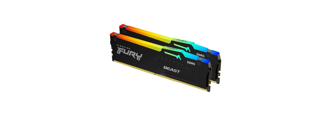 Kingston Fury Beast White RGB - 2 x 16 Go (32 Go) - DDR5 6000 MHz - CL36 -  Mémoire Kingston sur