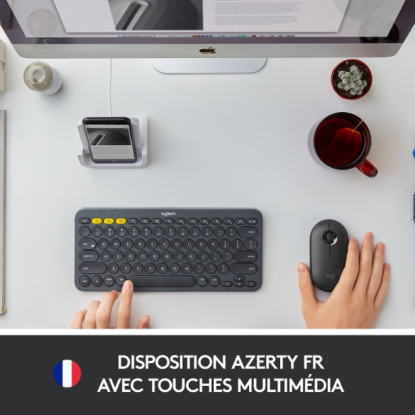 Logitech Multi-Device Keyboard K380 (Gris) Claviers Logitech, Ultra Pc Gamer Maroc