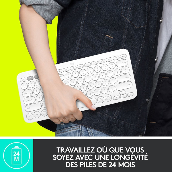 Logitech Multi-Device Keyboard K380 (Gris) Claviers Logitech, Ultra Pc Gamer Maroc