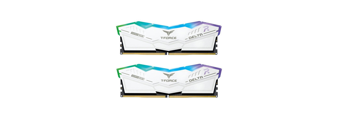 Team RGB DDR5 6200Mhz 16GB×2 white Team Group Delta RGB White 32Go (2 x 16Go) DDR5 6200 MHz CL38