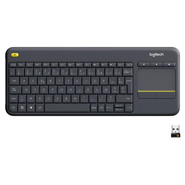 Logitech Wireless Touch Keyboard K400 Plus (Noir) Claviers Logitech, Ultra Pc Gamer Maroc