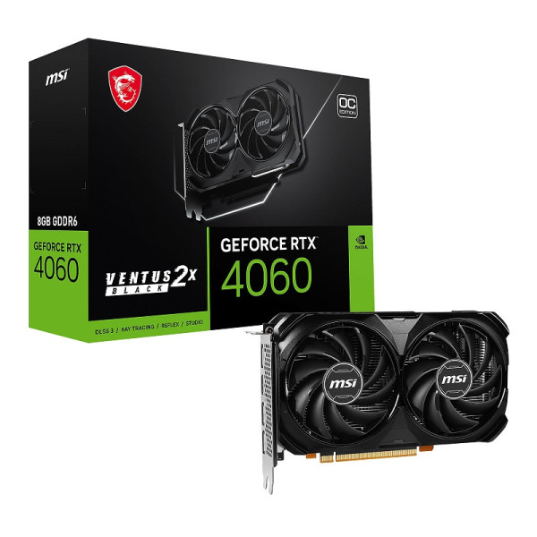 MSI GeForce RTX 4060 VENTUS 2X BLACK OC 8GB GDDR6 Cartes graphiques MSI, Ultra Pc Gamer Maroc