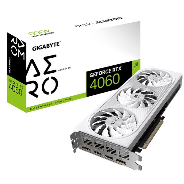 Gigabyte GeForce RTX 4060 AERO OC 8GB GDDR6 Cartes graphiques Gigabyte, Ultra Pc Gamer Maroc