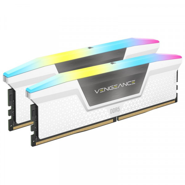 Corsair Vengeance RGB DDR5 32Go (2 x 16Go) 6200 MHz CL36 - Blanc Mémoire vive DDR5 Corsair, Ultra Pc Gamer Maroc