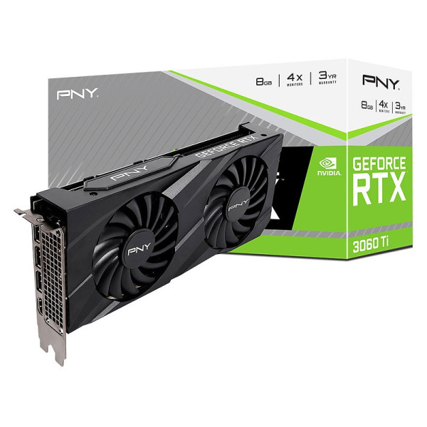 PNY GeForce RTX 3060 Ti VERTO Dual Fan 8GB GDDR6 Cartes graphiques PNY, Ultra Pc Gamer Maroc