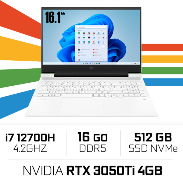 HP Victus 16-d1021ns Intel Core i7-12700H/16GB/512GB SSD/RTX3050Ti 4GB/16.1'' 144Hz PC Portables Gamer Hewlett-Packard, Ultra...