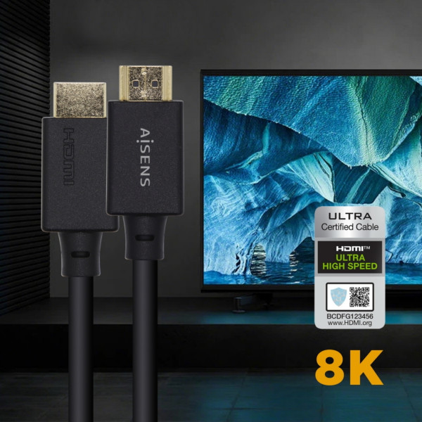 Aisens Câble HDMI 2.1 M/M 8K 1m Câbles Aisens, Ultra Pc Gamer Maroc