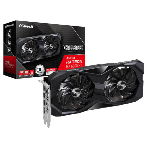 ASRock Radeon RX 6650 XT Challenger D Gaming OC 8GB GDDR6 Cartes graphiques ASRock, Ultra Pc Gamer Maroc
