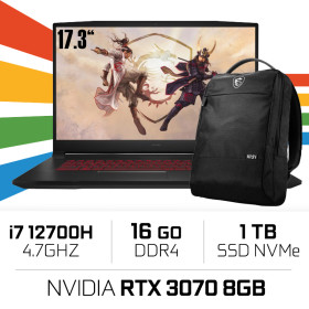 MSI GF76 Katana 12UG i7-12700H/16GB/1TB SSD/RTX3070 8GB/17.3'' 144Hz Win11 BTS PC Portables Gamer MSI, Ultra Pc Gamer Maroc
