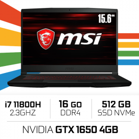 MSI GF63 11SC (THIN) i7-11800H/16GB/512GB SSD/GTX1650 4GB/15.6'' W11 BTS PC Portables Gamer MSI, Ultra Pc Gamer Maroc