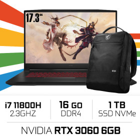 MSI GF76 Katana 11UE i7-11800H/16GB/1TB SSD/RTX3060 6GB/17.3'' 144Hz W11 BTS PC Portables Gamer MSI, Ultra Pc Gamer Maroc